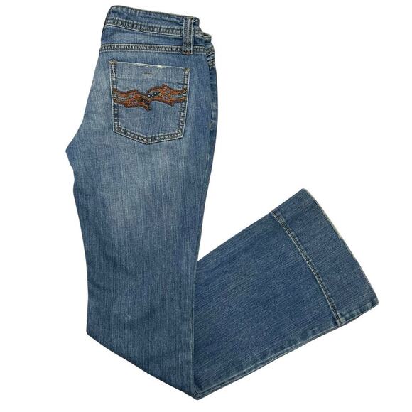 Vintage Y2K NoBo No Boundaries Low‎ Rise Flared Denim Jeans - size 7 Juniors - Picture 5 of 8